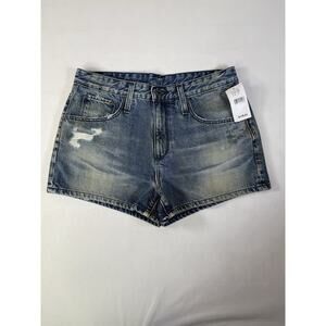 NWT $178 Adriano Goldschmied The Sadie Faded Denim Shorts Size 27